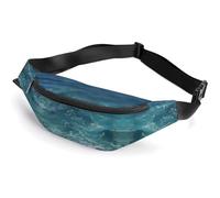 Zipper Fanny Pack for Men Women Fashion Waist Bag Stylish Crossbody Bags with Adjustable Strap The Blue Sea Travel Chest Bags Belt Bags for Running Hiking Workout Cycling, The Blue Sea, 14.2 × 5.9