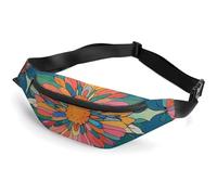 Zipper Fanny Pack for Men Women Fashion Waist Bag Stylish Crossbody Bags with Adjustable Strap Vibrantly Colored Scottish Thistle Pattern Travel Chest Bags Belt Bags for Running Hiking Workout Cycling