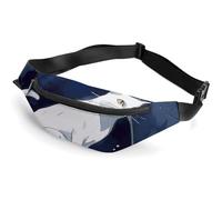 Zipper Fanny Pack for Men Women Fashion Waist Bag Stylish Crossbody Bags with Adjustable Strap White Cat Travel Chest Bags Belt Bags for Running Hiking Workout Cycling, White Cat, 14.2 × 5.9 inches