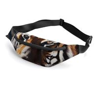 Zipper Fanny Pack for Men Women Fashion Waist Bag Stylish Crossbody Bags with Adjustable Strap Wild Animal Tiger Travel Chest Bags Belt Bags for Running Hiking Workout Cycling, Wild Animal Tiger, 14.2