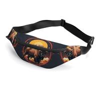 Zipper Fanny Pack for Men Women Fashion Waist Bag Stylish Crossbody Bags with Adjustable Strap Wild American Bison Mountains Travel Chest Bags Belt Bags for Running Hiking Workout Cycling, Wild