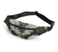 Zipper Fanny Pack for Men Women Fashion Waist Bag Stylish Crossbody Bags with Adjustable Strap Winter White Dandelion Travel Chest Bags Belt Bags for Running Hiking Workout Cycling, Winter White