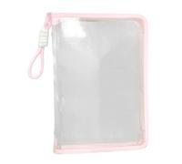 Zipper File Bag - A4 Transparent File Pouch, Lanyard Carrying Bag, Durable Thick Folder, Spacious School Organizer | Classroom Document Storage for Textbook Stationery Cards Exam Paper Supplies