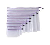 Zipper Folder A3/A4/A5/A6 Mesh Zipper Pouch Waterproof Plastic Document File Organizer Large Capacity Archive Folder for File Storage(10-A4(39X24CM)-1pc)