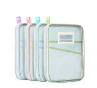Zipper Folder Transparent Stationery Storage Folder Thickened mesh Zipper File Packaging A4 Size School Office Supplies Travel Bag for File Storage(4 PCS)