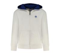 Zipper Hoodie with Logo Patch- male- North Sails- Kids Sweatshirts- White- 6 Y- Kids 6 Y