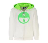 Zipper Hoodie with Maxi Logo- unisex- North Sails- Kids Sweatshirts- White- 8 Y- Kids 8 Y