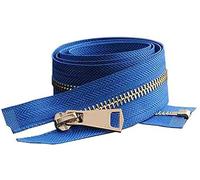 Zipper, Invisible Zipper,2 pcs 85cm 5# Open-End Metal for Down Jacket, Over Coat, Home Textiles Sewing Repair Tailor Accessories, Pink-Gold(Blue Gold)