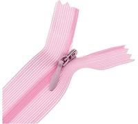 Zipper, Invisible Zipper,5 pcs 60cm 3# Nylon Zippers Colored Coil Lace for Clothes, Cushion Tailor Accessory, Red(Light Pink)