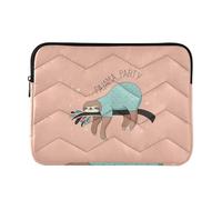 Zipper Laptop Messenger Bag, Case Sleeve Suitable for 15 in to 16 in Notebook Bag, Shoulder Strap Tablet Briefcase Print Cute Sloth On A Branch