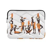 Zipper Laptop Messenger Bag, Case Sleeve Suitable for 15 in to 16 in Notebook Bag, Shoulder Strap Tablet Briefcase Print African Black Woman Classic Afro American Women
