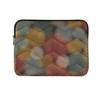 Zipper Laptop Messenger Bag, Case Sleeve Suitable for 15 in to 16 in Notebook Bag, Shoulder Strap Tablet Briefcase Print African Afro Enthic Tribal Circles Motifs Retro