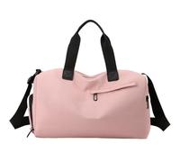 Zipper Large Capacity Oxford Cloth Travel Bag Simplicity Waterproof Leisure Vacation Luggage Bag Large Duffle Bag(Pink)