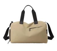 Zipper Large Capacity Oxford Cloth Travel Bag Simplicity Waterproof Leisure Vacation Luggage Bag Large Duffle Bag(Khaki)