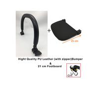 (Zipper Leather Board) MomTan Baby Stroller Accessories Armrest PU Leather Bumper Bar Handrail Extend Footboard Hook For Babyzen YOYO 2 YOYO+