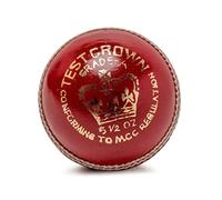 Zipper Leather Cricket Ball Senior Match Quality Hand Stitched Balls 5.50oz Weight (TEST CROWN (RED), Pack of 1)