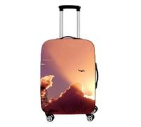 Zipper Luggage Protective Cover Aircraft Pattern Elastic Washable Luggage Dust Cover for 18-32 inch Trunk Case Airplane Travel Suitcase Covers Kid Adult Anti-Scratch Trolley Case Cover (Red,M)