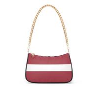 Zipper One Shoulder Purses Latvia Flag National Republic Capital City Tote Handbag Funny Womens Hobo Totes Purse Bags with Chain Strap