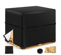 Zipper Pallet Cover,KY-HUAEN 900D Heavy Duty Pallet Covers Fits Large Pallets Up to 49.2" x 41.33" x 49.21" |Waterproof,Rip-Proof, Fade Resistant, With Fixed Rope (49.2" x 41.33" x 49.21")