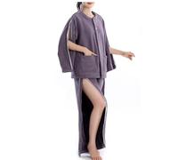 Zipper Patient Pants Care Clothes, Mens Womens Bedridden Patient Clothing Top, Tear Away Pants for Post-Operative Care, Fracture Paralysis(Purple,XXL)