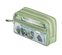 Zipper Pencil Case, Clear Pencil Case, Large Capacity Pencil Case, Portable Zipper Pen Pouch for Kids Teens Students uni, green, Consulte la descripción, See description
