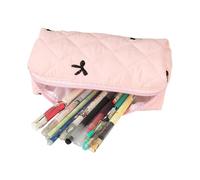 Zipper Pencil Case, Pencil Holder Case - Students Storage Case with Tie Tie, Sovereign Eraser Marker School Stationery Container Cosmetics Organizer for Women, a