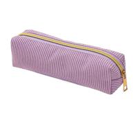 Zipper Pencil Pouch Corduroy Solid Color Stationery Bag Holds Pens Eraser