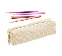Zipper Pencil Pouch - Pencil Case Aesthetic - Corduroy Solid Color Stationery Pouch for Students Pens Eraser Ruler Marker Notepad