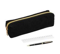 Zipper Pencil Pouch - Solid Corduroy Statonery Bag, Trendy Aesthetic Organizer Smooth Zipper Closure Spacious Compartment Design | School Office Desk Storage for Students Girls Boys Art Work Study