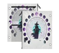 zipper pencil pouches 3 Ringing binder 2 PCS Spiritual Witchy Moon Magick