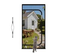 Zipper Pet Screen Door 195x225cm | Upgraded Cat-Proof Mesh Curtain Easy Hook & Loop Install No Drilling Scratch Resistant for Dogs & Cats Ideal for Bedroom & Balcony
