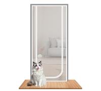 Zipper Pet Screen Door - 80x200cm/140x240cm Reinforced Mesh for Cats | Prevents Escape, Promotes Ventilation, Scratch-Proof | Perfect for Apartment Doors, Patio Entries, and Multi-Cat Household