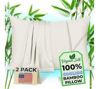 Zipper Pillow Cases Standard - 100% Viscose Bamboo Pillowcase 2-Pack Zip Up Cooling Zippered Pillow Cases Standard Size, Protector Cover