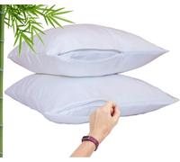 Zipper Pillow Cases Standard - 100% Viscose Bamboo Pillowcase 2-Pack Zip Up Pillow Case Cooling Zippered Pillow Cases Standard Size, Protector Cover