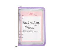 Zipper Pockets - Clear Case for 6 Ring Notebook, Refillable Journal Organizer, Removable A5 A6 Pouch, School Travel Stationery Accessory