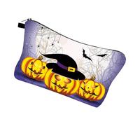 Zipper Portable Makeup Bag - Halloween Cosmetic Bag, Storage Cash Purse - Water Resistant Large Makeup Pouch Organizer, Cosmetic Products Train Case Bag for Cosmetics, Cell Phone, Keys, Tissues