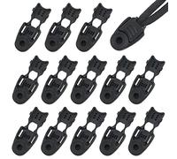Zipper Pull Cord Ends ZZLZX 20PCS Black Plastic Paracord Parachute Lanyard Clips, Zipper Pull Tab, Running Shoes lace Elastic Shock Bungee Rope Drawstrings Ends Lock, Zipcords Stopper
