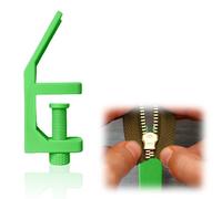 Zipper Pull Jig Sewing Tool, Endless Zipper Threader, Zip Threader for Zipper Insertion Assistance, Suitable for tabletops with thicknesses ranging from 0.27 to 1.38 inches (Green)