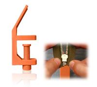 Zipper Pull Jig Sewing Tool, Endless Zipper Threader, Zip Threader for Zipper Insertion Assistance, Suitable for tabletops with thicknesses ranging from 0.27 to 1.38 inches (Orange)