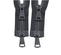 Zipper Pull Replacement, 1pcs 8# Double Open End Resin Black, 60/70/80/90/100/120cm Auto Lock Clothing Jacket Coat Outdoor Zip, DIY Sewing Repair(80cm)