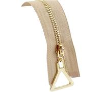 Zipper Pull Replacement,2Pcs 20/70cm 3# Metal Close End Open Auto Lock Gold Silver Tooth Single Zip DIY Garment Sew Crafts(Gold Khaki,OpenEnd70cm)