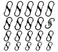 Zipper Pull Replacement Double Clasp, 20 Pieces Zipper Locks for Backpacks(Black)