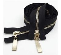 Zipper Pull Replacement, Metal Fastener(Black Gold Teeth,120CM)