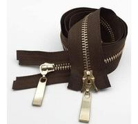 Zipper Pull Replacement, Metal Fastener(Coffee,120CM)