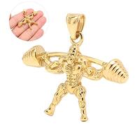 Zipper Pull Zip Tags Cord Pulls, Steel Weight Lifter Shaped Pendants Clothes Accessories for Elder Zipper Extension with Ergonomically Designed Gripper for Backpacks Tents (Gold)