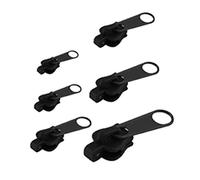 Zipper Puller Replacement, Zipper Repair Kit with Sliders Multicolor Multiple Sizes Pack of 6 Or 12(Black 6pcs)