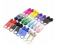 Zipper Pulls 100Pcs Mixed Color 5# Metal Nylon Zipper Slider Fashion Puller