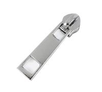 Zipper Pulls 50Pcs 5# Nylon Zipper Slider for Sewing Plastic Zippers Pull Coil,Zip Tape Head(Silver,Size2)