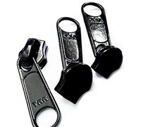 Zipper Repair Kit - #5 YKK Black Coil Non-Locking Long Pull Bag Sliders - Choose Your Quantity - Made in The United States (12)