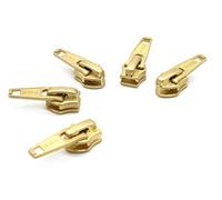 Zipper Repair Kit - #5 YKK Coil Brass Automatic Lock Jacket Sliders - 5 Sliders Per Pack - Made in The United States